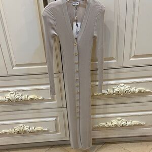 STAUD ELEGANT BEIGE BUTTON DOWN MAXI DRESS SIZE XS